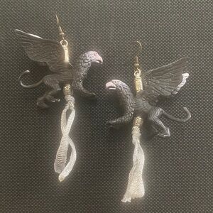 Black and Silver Griffin Earrings